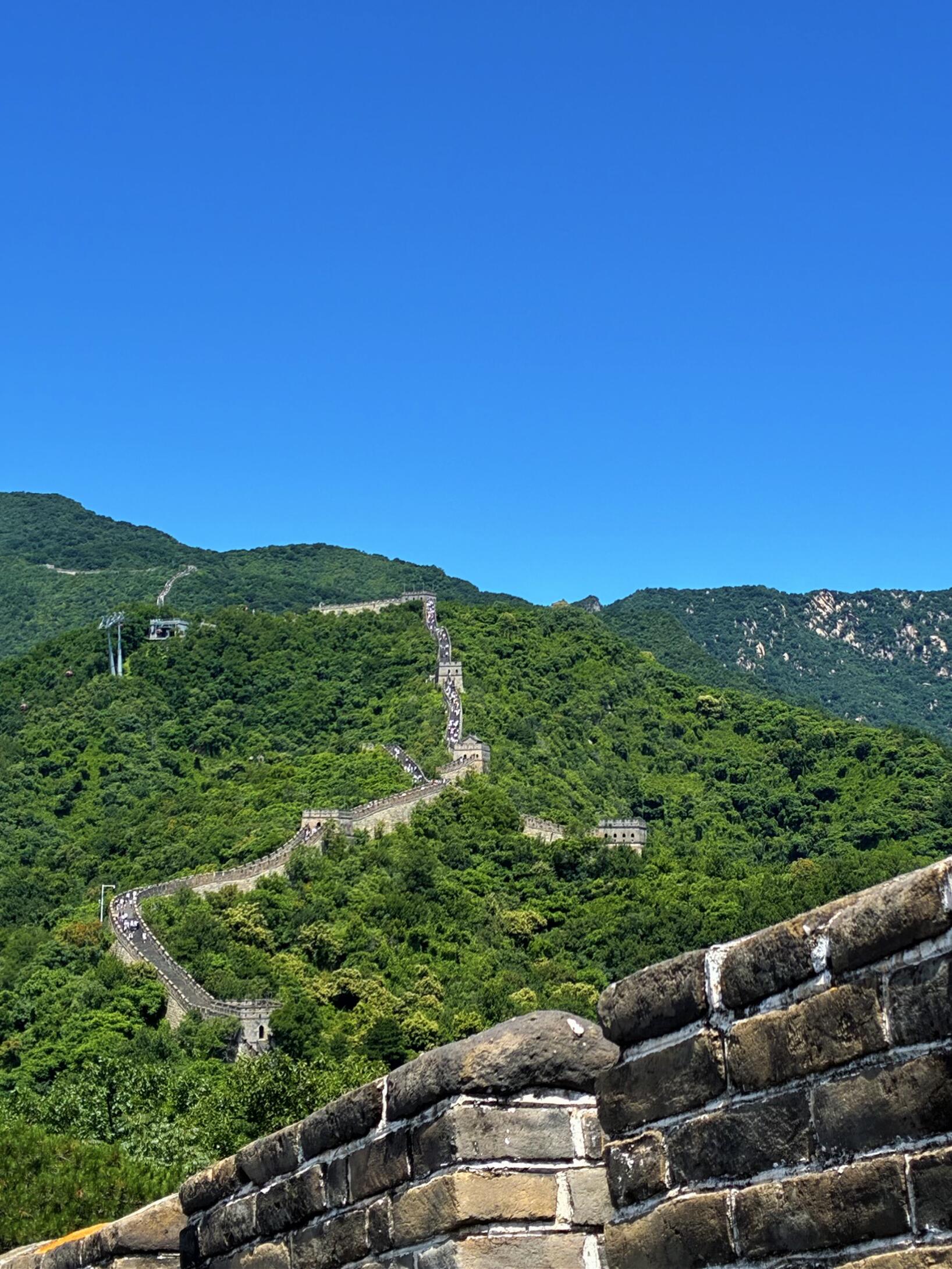 The Mutianyu Great Wall in the mountains