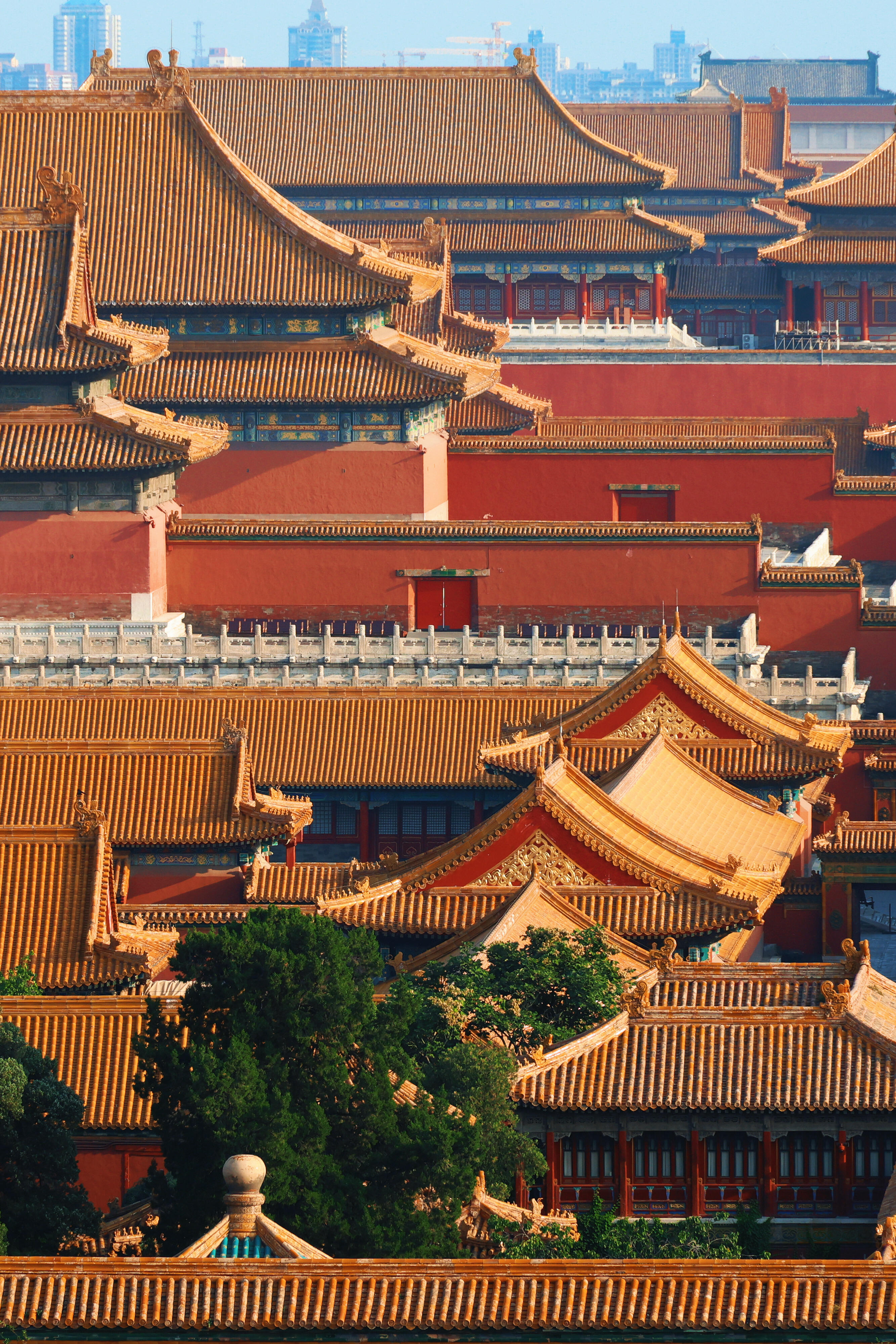 The Forbidden City viewed from Jingshan at golden hour