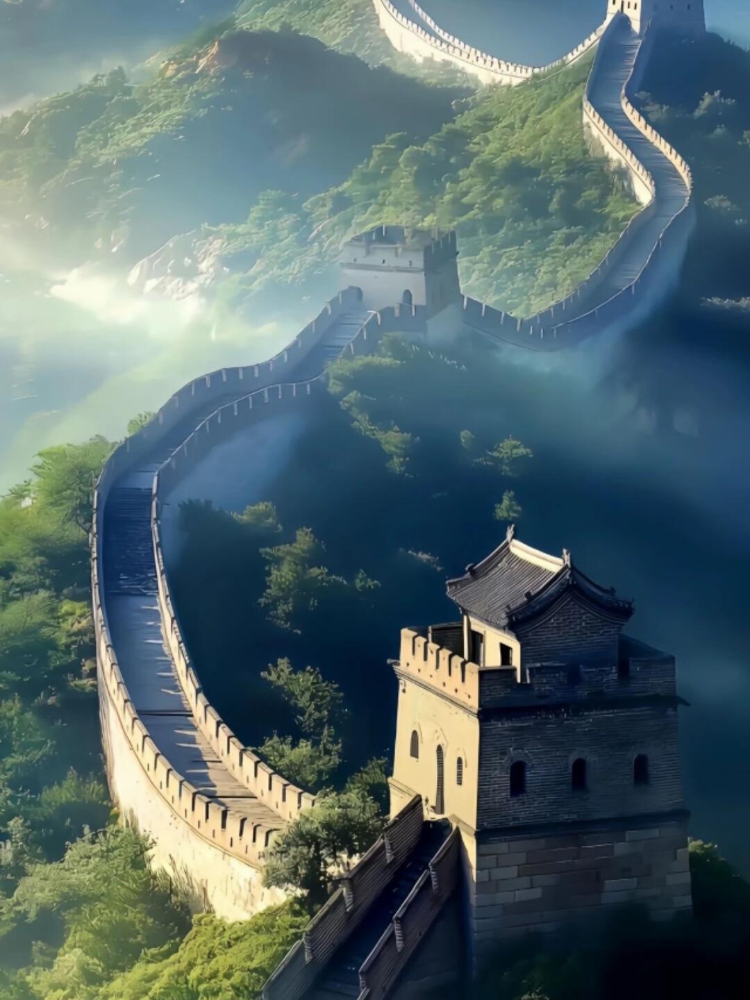 Mutianyu Great Wall among the mountains