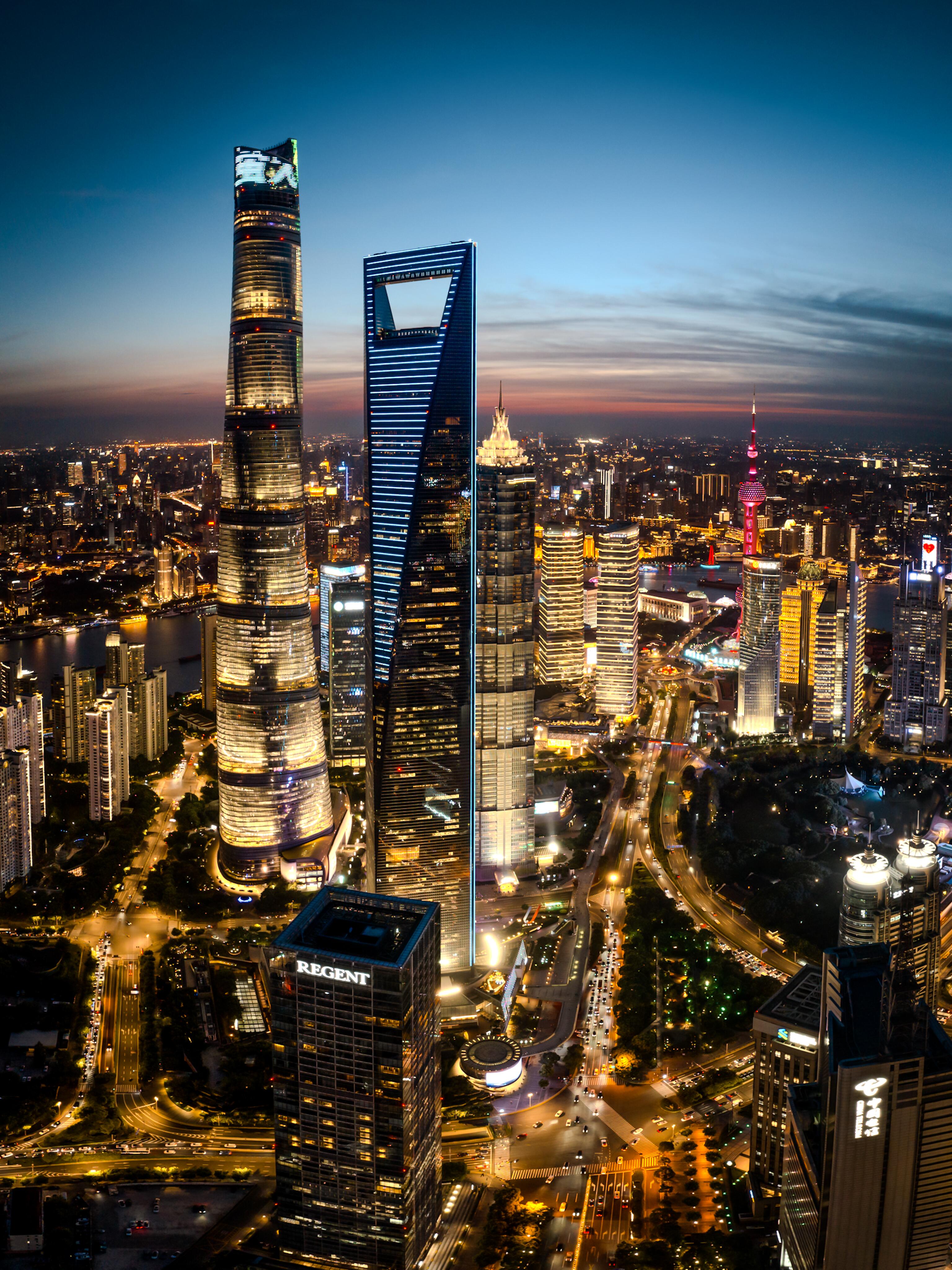 Shanghai skyline at night